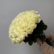Букет белых роз 57 шт, большой букет цветов высота 60 см, букет живых цветов, Россия