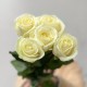 Букет из 5 белых роз 60 см, букет цветов с днем рождения, букет живых цветов, Россия