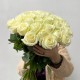 Букеты цветов из белых роз 35 шт, красивый букет цветов 60 см, букет живых цветов, Россия