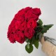 Букет из красных роз 23 шт, большой букет из роз 60 см, букет живых цветов, Россия