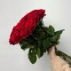 Букет из красных роз 23 шт, большой букет из роз 60 см, букет живых цветов, Россия