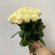 Букет белых роз из 13 шт, красивый букет из роз 60 см, букет живых цветов, Россия