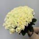Букет белых роз 55 шт, большой букет цветов 50 см, монобукет из роз, букет живых цветов, Россия