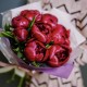Букет из 9 бордовых пионов Ред Шарм