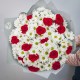 Букет 15 красных роз и 14 белых хризантем
