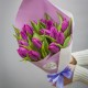 Букет 15 сиреневых тюльпанов