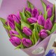 Букет 15 сиреневых тюльпанов
