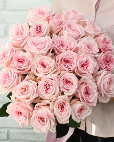 Букет из 25 пионовидных роз Pink O'Hara Букет из 25 пионовидных роз Pink O'Hara