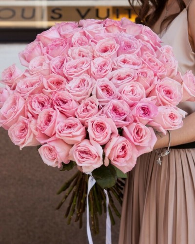 Букет из 51 пионовидной роза Pink O'Hara Букет из 51 пионовидной роза Pink O'Hara