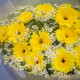 Букет из 15 желтых гербер и 20 ромашек кустовых