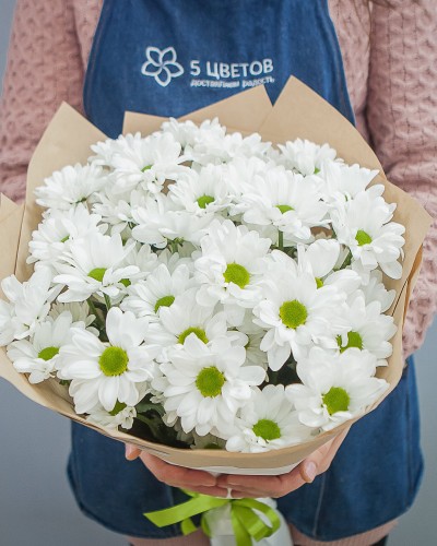 Букет из 9 кустовых хризантем в крафте Букет из 9 кустовых хризантем в крафте